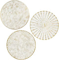 Briful 12" Wall Décor Pack of 3 Metal White Washed Starbursts Radial Plate Wall Art Modern Accent Hanging Wall Decorations For Home Office Bedroom Or Living Room Wall Sculptures by Briful