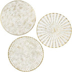 Briful 12" Wall Décor Pack of 3 Metal White Washed Starbursts Radial Plate Wall Art Modern Accent Hanging Wall Decorations For Home Office Bedroom Or Living Room Wall Sculptures by Briful