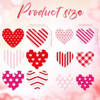 RattanView 12 Pcs Large Outdoor Valentine's Day Decorations Heart Hanging Decor 12'' and 10'' Red Pink White Tree Ornaments Plastic Love Tags with String Outdoor Lawn Yard for Valentine's Day Party - Image 2