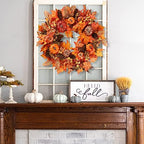 Sggvecsy Fall Wreath 20’’ Autumn Front Door Wreath with Various Pumpkin Cluster of Berries Maple Leaves Pine Cones for Outside Indoor Wall Window Festival Thanksgiving Harvest Autumn Fall Decor - Image 4