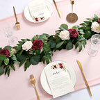 PONATIA 6FT BurgundyArtificial Flowers Eucalyptus Garland - Image 7