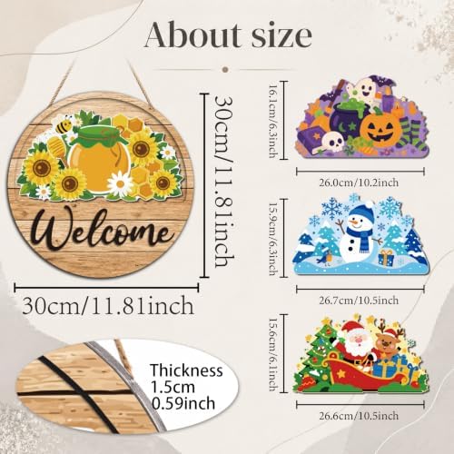 17PCS Interchangeable Welcome Sign for Front Door - Image 2