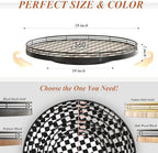 AMH18-Inch Black and White Checkerboard Lazy Susan Decorative Tray - Image 6