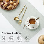 Leetaltree Mint Cream Placemats Set of 12 - Heat Resistant Non-Slip Place mats for Dining Table, Washable Durable PVC Vinyl Woven Table Mats（Mint Cream, 12） - Image 2