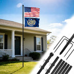Acostop 10ft In-Ground Flag Pole for Outside House, Fits 2 Flags by Acostop