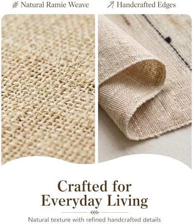 Table Runner, 13.8" × 72", 100% Natural Ramie, Handwoven - Image 5