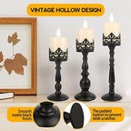 Black Vintage Candle Holder for Table Centerpiece Gothic Candle Stand Set - Image 2
