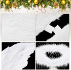 Janinka 15 Pcs Angel Feather Wing Christmas Tree Decors, 2 Feather Wings Topper with Aureole Headband, 1 White Plush Xmas Tree Skirt, 12 Wings Christmas Ornaments for Home Wedding Decor - Image 3