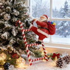 Rustic Mini Christmas Ladder Ornaments Vintage Metal Xmas Candy Cane Stripes Ladder Hanging Decor for Christmas Tree Door Indoor & Outdoor Home Porch Festive Displays Decorations Red and White - Image 4