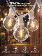 25Ft G40 LED White Outdoor String Lights with 27 Shatterproof Globe Bulbs - Image 3