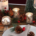 DEVI Silver Votive Tealight Candle Holders 24PCS, Mercury Glass Candle Holders for Table Centerpieces, Tea Party Wedding Table Decor - Image 4