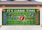 Football Garage Door Cover Banner Decorations, Football Field Themed Outdoor Extra Large Car Garage Door Murals Buddy Decorations 16 X 7 Ft by DYNH