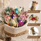 12/24PCS Handmade Dried Flower Bouquet with Stems Natural Dried Wildflowers 7.5 Inch Mini Dry Flowers for Vase Farmhouse Decor, Wedding Styling, Photography Props, Gift DIY(24pcs, Colorful) - Image 5