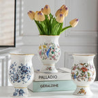 Ceramic Resin vase 16.9-inch ice Cracked Pattern Retro Antique Home Decoration Dining Table Living Room Kitchen Bedroom Bookshelf Office Coffee Table Dining Room Fireplace (Color 5) - Image 4