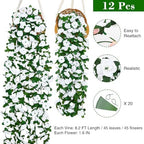 BLEUM CADE 12Pcs 16.4Ft Fake Flower Garland Artificial Rose Vines - Image 2