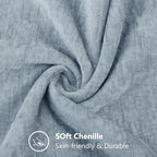 decorUhome Fall Chenille Slate Blue Throw Pillow Covers 22x22 Inch Set of 2, Decorative Soft Couch Pillow Covers Solid Dyed Accent Euro Sham Farmhouse Neutral Square Pillow Cases for Sofa - Image 5