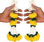 Divyakosh Artificial White & Yellow Jasmine & Marigold Flower Strings (Pack of 12, 18 Inch Each). Wedding & Event Decor. Perfect for Diwali, Ganpati & Pooja/Temple/Mandir Decoration - Image 3