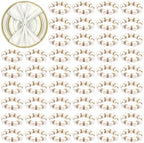 120 Pcs Pearl Napkin Rings Imitation Pearl Beaded Napkin Rings Holder Gold White Disposable Napkin Rings Beaded Serviette Buckles for Wedding Home Party Dinner Table Decor and Daily Use by Haiabei