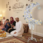3 FT Eid Ramadan Moon Tree, Lighted Crescent Artificial Tree with LED Star String, Garden Decor Outdoor Lights,Islamic Decoration for Garden, Indoor, Home, Party Decor(Silver) - Image 6