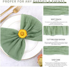 100 Pieces Cloth Napkins Sage Green Dinner Cheesecloth Napkins for Wedding,Wrinkled Cloth Napkins Bulk for Home Party Rustic Table Decoration, 17 x 17 Inch - Image 3