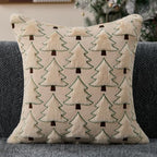 Allorry Christmas Pillow Covers 20x20 inch Set of 2 Christmas Decorations Soft Plush Faux Fur Wool Beige Xmas Tree Throw Pillow Cases Winter Holiday Decor for Sofa Living Room PT-012C20 - Image 4
