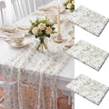 Lounsweer 3 Pcs Flower Table Runner 10ft Embroidery Flower by Lounsweer