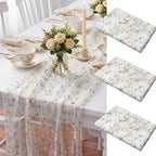 Lounsweer 3 Pcs Flower Table Runner 10ft Embroidery Flower by Lounsweer