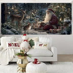 ANNA QUEEN Christmas Garage Door Banner 6×13 FT, Santa Reading Story to Forest Animals, Heart-Warming Holiday Scene, Outdoor Garage Decoration for Parties Home Decor - Image 6