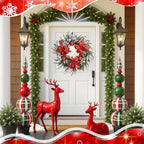 Christmas Wreaths for Front Door Decor Flower, 20" Poinsettia - Image 3