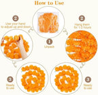 Fovths 11 Pieces 5 Feet Long Marigold Garland Bulk Light Orange Indian American Wedding Party Mantel Decoration Long Strands Artificial Dia De Los Muertos Decor for Pooja, Altar Faux Garland, Diwali - Image 3