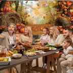 16X7ft Fall Garage Door Cover Decorations Autumn Pumpkin Rustic Harvest Family Holiday Decor Maple Leaves Harvest Party Party Outdoor Indoor Cover - Image 4
