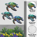 John's Studio 3Pcs Metal Turtle Sea Wall Decor Outdoor Garden Hanging Art Sculptures Home Ocean Theme Decorations for Kitchen Bathroom and Pool - Image 5