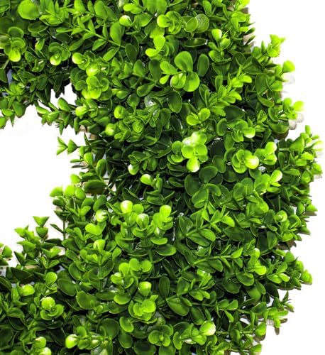 22“ Boxwood Wreath for Front Door,Spring ，Summer All Season Wreaths, Farmhouse Door Wreath Outdoor Indoor for All Seasons Decor - Image 2