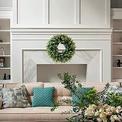 20” Wreaths for Front Door Spring Summer Green Boxwood Door Wreath for All Seasons Living Room Bedroom Window Wall Indoor Outdoor Farmhouse Easter St. Patrick's Independence Day Home Decoration - Image 2