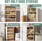 Foldable Storage Box - Clear Stackable Shoe Organizer with Lids - Large 6 Layer Shoe Rack Cabinet - Image 5