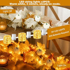 LEBALEY 3 Pack 18 FT Lighted Fall Garland for Mantel with LED Lights - Image 3