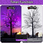 Halloween Decorations Indoor-2 Pack 24 Inch Lighted Black Halloween Tree - Image 4