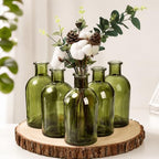 YOUEON 16 Pack Green Glass Bud Vases, Small Bud Vases in Bulk, Glass Flower Vases for Centerpieces, Vintage Decorative Bottle Vases for Flowers, Home Decor, Wedding Reception, Office - Image 4