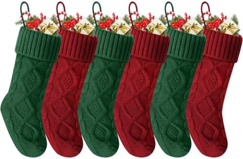 Christmas Stockings 18 Inches,Knitted Socks Christmas Decoration by Doitory