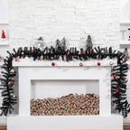 13.2 ft Canadian Pine Artificial Christmas Garland with LED Light, Black by Jutom