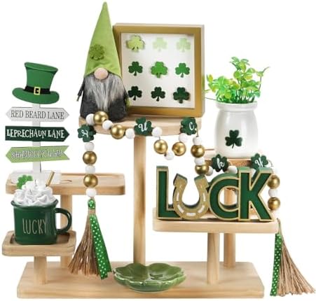 St Patrick's Day Decoration 8 PCS Saint Patty's Day Tiered Tray Decor Set by SYNCVIBE