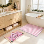 2pcs Pink Gingerbread House Christmas Doormats, 24" x 32" Door Mats - Image 6