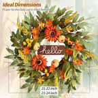 Qingbei Rina Fall Wreaths for Front Door Outside with Sunflower, 22 Inch - Image 3