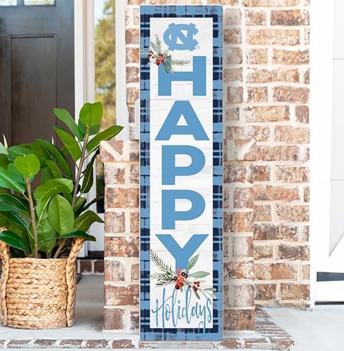 KH Sports Fan North Carolina Tar Heels Holiday Porch Leaner, 11x46 Inches, Tar Heels Outdoor Christmas Sign; Display Some Holiday Cheer with This North Carolina Chapel Hill Tar Heels Christmas Sign - Image 2