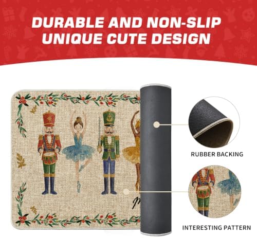 Artoid Mode Watercolor Nutcrackers Merry Christmas Welcome Decorative Doormat, Seasonal Winter Low-Profile Rug Runner Mat for Indoor Outdoor 24x72 Inch - Image 6