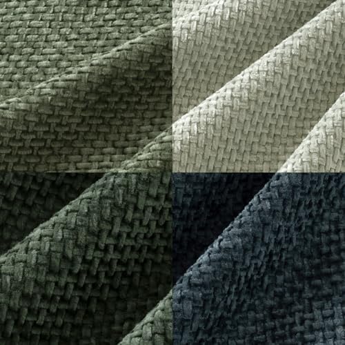 MIULEE Soft Decorative Chenille Pillow Covers Green Navy 18x18 Pack of 4 - Image 2