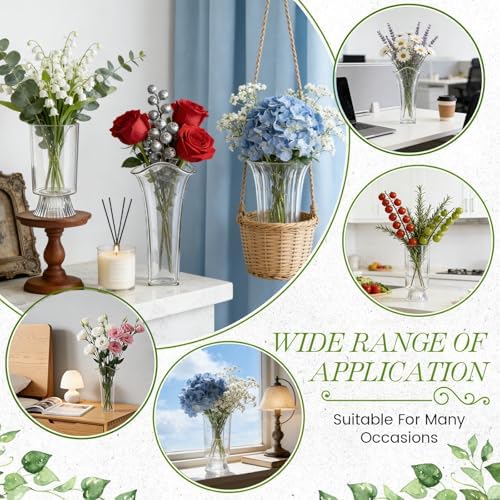 12 Pcs Bulk Small Clear Container for Flowers, Clear Acrylic Vase for Flowers, Plastic Vases for Flowers, Modern Art Vases for Home Decor Desktops Bedroom Living Room Wedding House Warming Gifts - Image 3