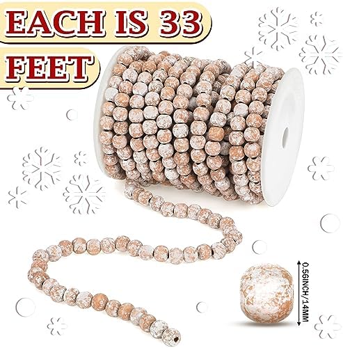 Giegxin 2 Pcs White Bead Garland for Christmas Tree 66 Feet in Total - Image 3
