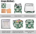 Snow Globe Christmas Ornament Storage Box with Adjustable Dividers Stores up to 64-3 Inch Holiday Ornaments, 13 x 13 Inch Xmas Storage Containers - Image 5