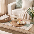 6 Set Boho Kitchen Dining Decoration for Table Placemat, Sage Green - Image 4
